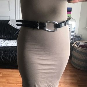 Lauren Ralph Lauren statement black leather belt